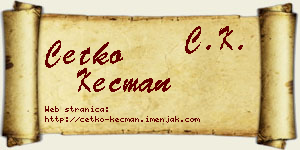 Ćetko Kecman vizit kartica